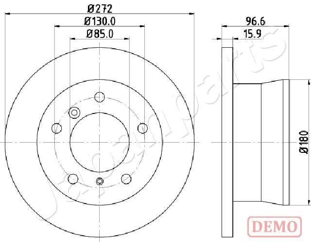 Japanparts DP-0526C Диск гальмівний задній невентильований DP0526C: Купити в Україні - Добра ціна на EXIST.UA!