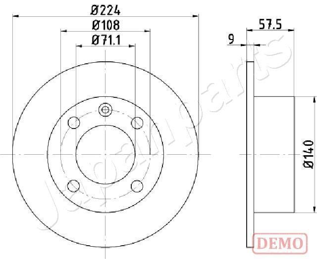Japanparts DP-0614C Диск гальмівний задній невентильований DP0614C: Купити в Україні - Добра ціна на EXIST.UA!