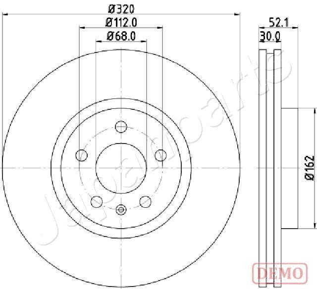 Japanparts DI-0919C Диск гальмівний передній вентильований DI0919C: Купити в Україні - Добра ціна на EXIST.UA!