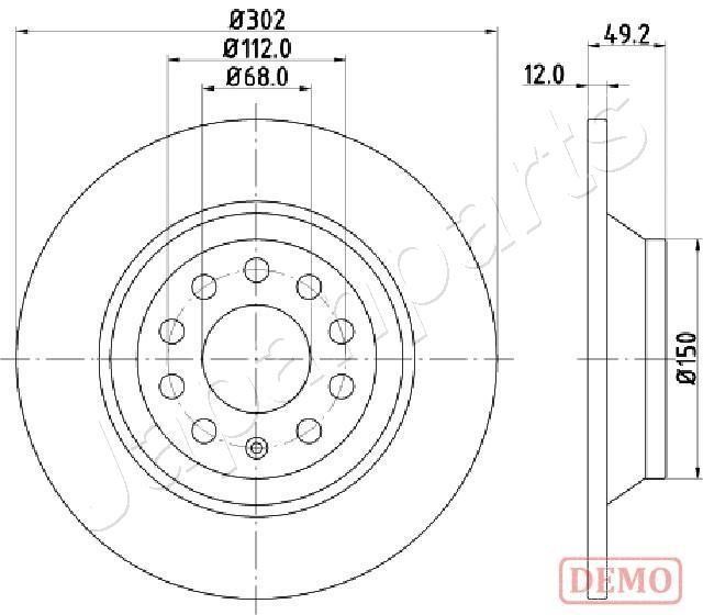 Japanparts DP-0915C Диск гальмівний задній невентильований DP0915C: Купити в Україні - Добра ціна на EXIST.UA!