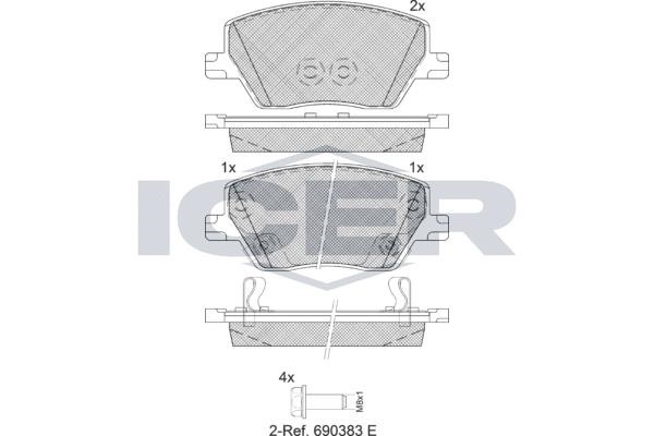Icer 182275-207 Гальмівні колодки задні, комплект 182275207: Купити в Україні - Добра ціна на EXIST.UA!