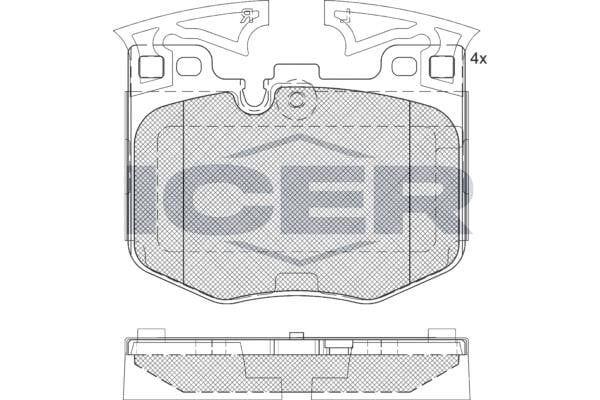 Icer 182280 Гальмівні колодки задні, комплект 182280: Купити в Україні - Добра ціна на EXIST.UA!