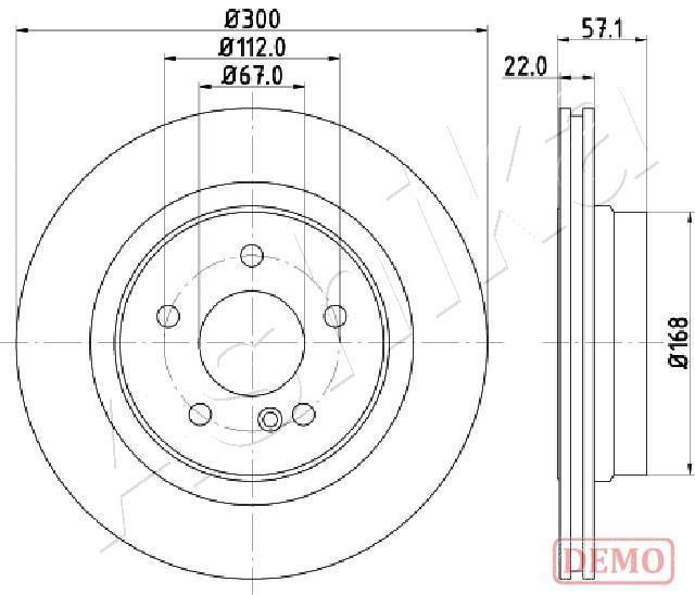 Ashika 61-00-0510C Диск гальмівний задній вентильований 61000510C: Приваблива ціна - Купити в Україні на EXIST.UA!