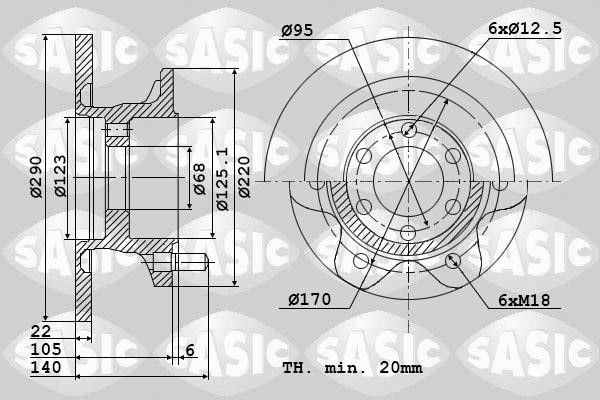 Sasic 9004809J Диск гальмівний передній невентильований 9004809J: Купити в Україні - Добра ціна на EXIST.UA!
