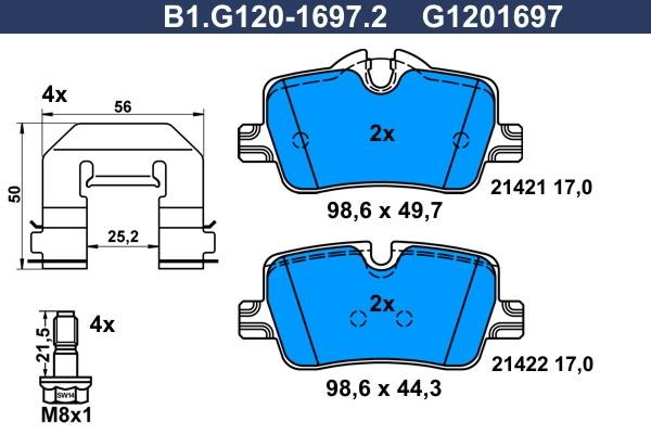 Galfer B1.G120-1697.2 Гальмівні колодки, комплект B1G12016972: Купити в Україні - Добра ціна на EXIST.UA!