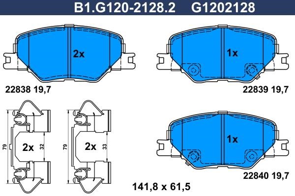 Galfer B1.G120-2128.2 Гальмівні колодки, комплект B1G12021282: Купити в Україні - Добра ціна на EXIST.UA!