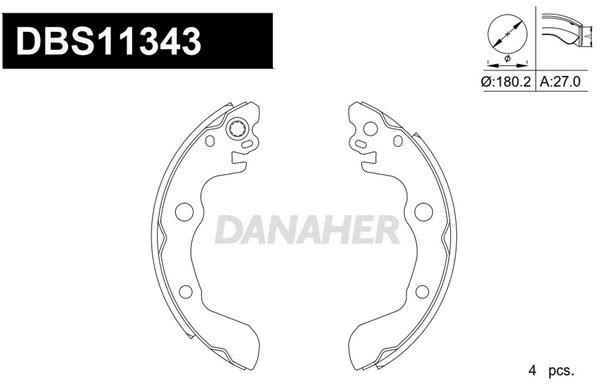 Danaher DBS11343 Колодки гальмівні барабанні, комплект DBS11343: Купити в Україні - Добра ціна на EXIST.UA!