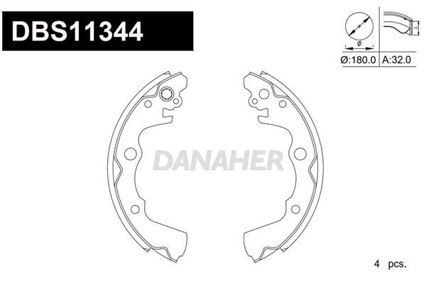 Danaher DBS11344 Колодки гальмівні барабанні, комплект DBS11344: Купити в Україні - Добра ціна на EXIST.UA!