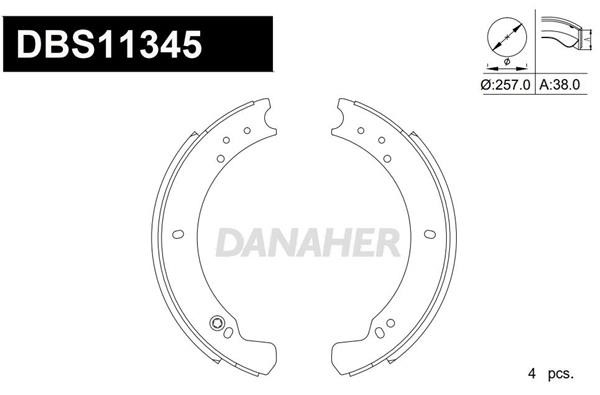 Danaher DBS11345 Колодки гальмівні барабанні, комплект DBS11345: Купити в Україні - Добра ціна на EXIST.UA!