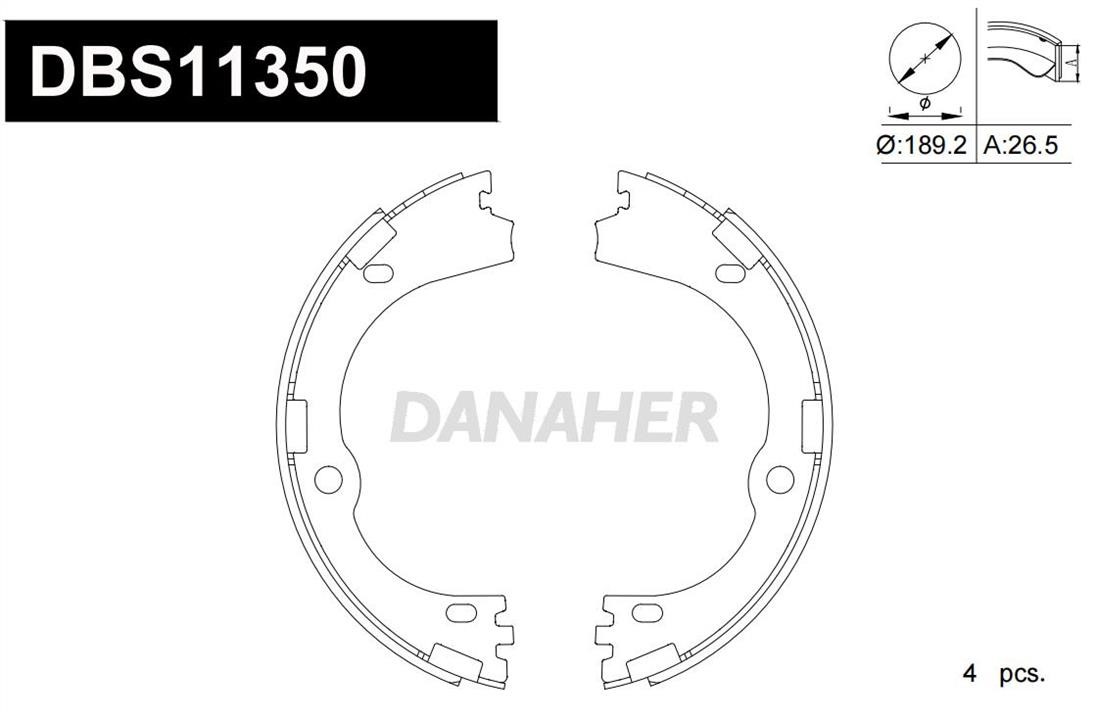 Danaher DBS11350 Колодки гальмівні барабанні, комплект DBS11350: Купити в Україні - Добра ціна на EXIST.UA!