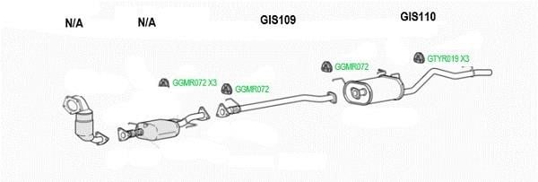 GT Exhausts GIS110 Глушник, задня частина GIS110: Купити в Україні - Добра ціна на EXIST.UA!