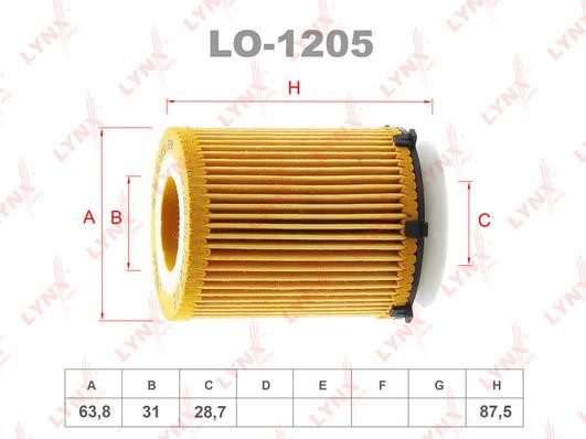 LYNXauto LO-1205 Фільтр масляний LO1205: Купити в Україні - Добра ціна на EXIST.UA!