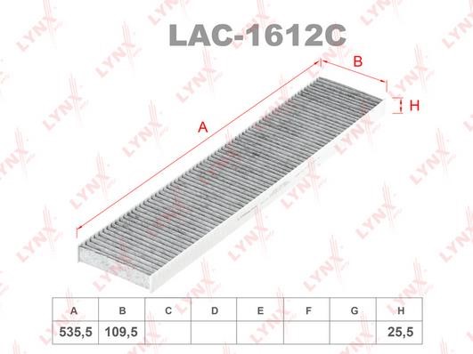 LYNXauto LAC-1612C Фільтр салону з активованим вугіллям LAC1612C: Купити в Україні - Добра ціна на EXIST.UA!