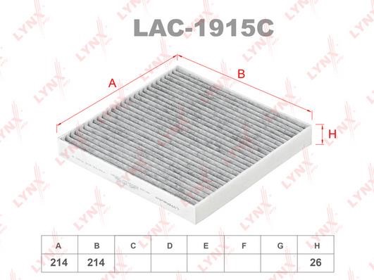 LYNXauto LAC-1915C Фільтр салону з активованим вугіллям LAC1915C: Купити в Україні - Добра ціна на EXIST.UA!