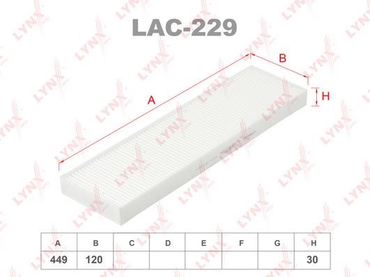 LYNXauto LAC-229 Фільтр салону LAC229: Купити в Україні - Добра ціна на EXIST.UA!