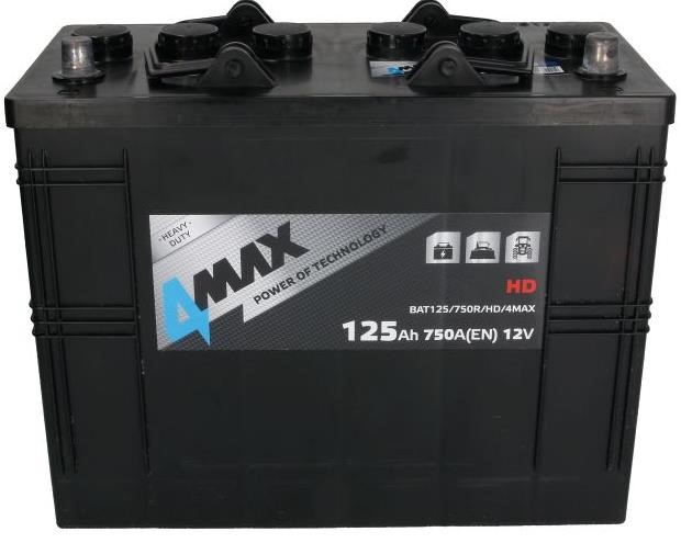 4max BAT125/750R/HD Акумулятор 4max STARTING BATTERY 12В 125Ач 750А(EN) R+ BAT125750RHD: Приваблива ціна - Купити в Україні на EXIST.UA!