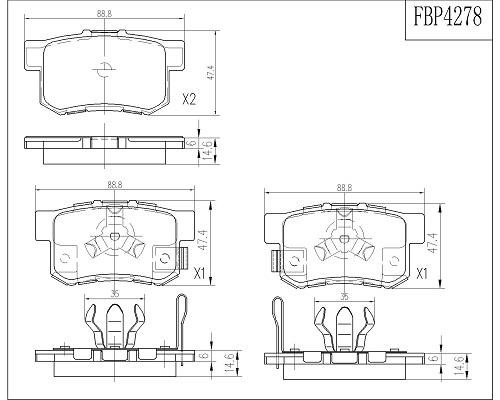 FI.BA filter FBP4278 Гальмівні колодки задні, комплект FBP4278: Купити в Україні - Добра ціна на EXIST.UA!