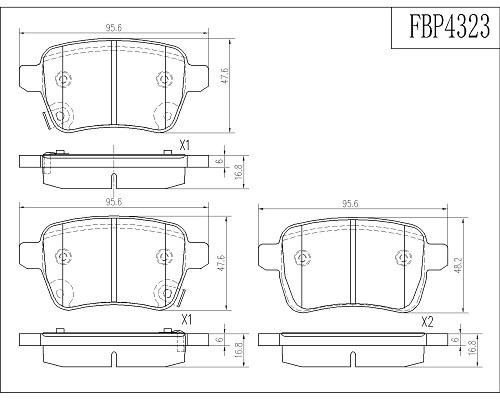 FI.BA filter FBP4323 Гальмівні колодки задні, комплект FBP4323: Купити в Україні - Добра ціна на EXIST.UA!