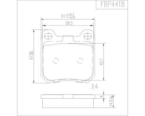FI.BA filter FBP4418 Гальмівні колодки, комплект FBP4418: Приваблива ціна - Купити в Україні на EXIST.UA!