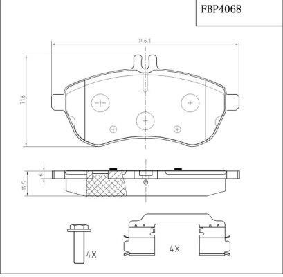 FI.BA filter FBP4068 Гальмівні колодки, комплект FBP4068: Купити в Україні - Добра ціна на EXIST.UA!