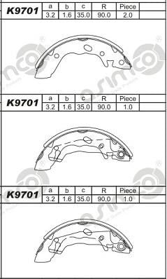 Asimco K9701 Колодки гальмівні барабанні, комплект K9701: Купити в Україні - Добра ціна на EXIST.UA!
