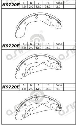 Asimco K9720E Колодки гальмівні барабанні, комплект K9720E: Купити в Україні - Добра ціна на EXIST.UA!