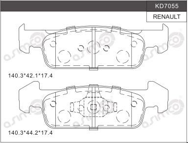 Asimco KD7055 Гальмівні колодки передні, комплект KD7055: Купити в Україні - Добра ціна на EXIST.UA!