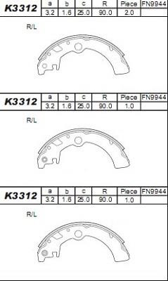 Asimco K3312 Колодки гальмівні барабанні, комплект K3312: Купити в Україні - Добра ціна на EXIST.UA!