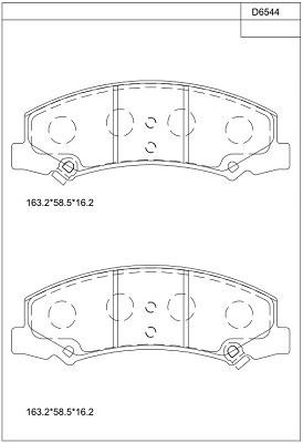 Asimco KD6544 Гальмівні колодки, комплект KD6544: Приваблива ціна - Купити в Україні на EXIST.UA!