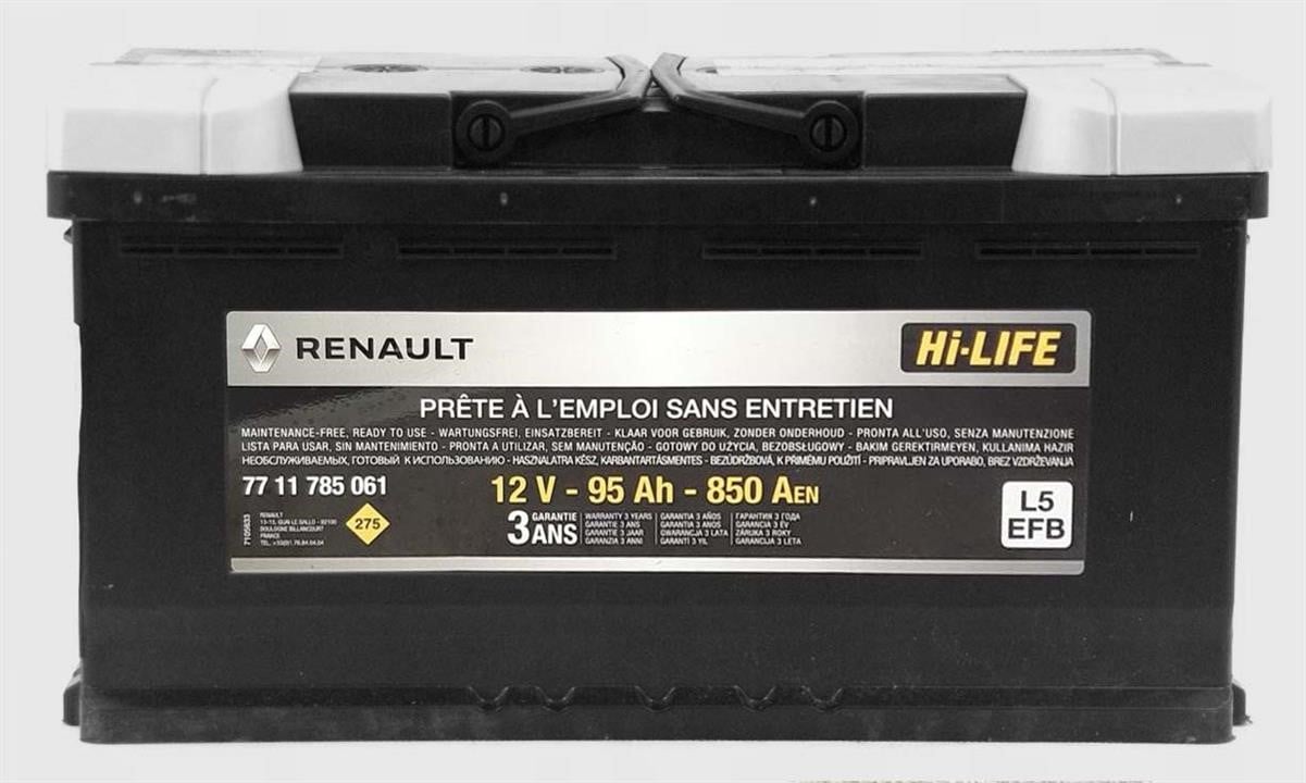 Renault 77 11 785 061 Акумулятор Renault Start-Stop EFB 12В 95Ач 850А(EN) R+ 7711785061: Купити в Україні - Добра ціна на EXIST.UA!