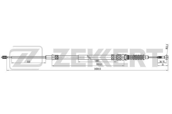Zekkert BZ-1275 Трос гальма стоянки BZ1275: Приваблива ціна - Купити в Україні на EXIST.UA!