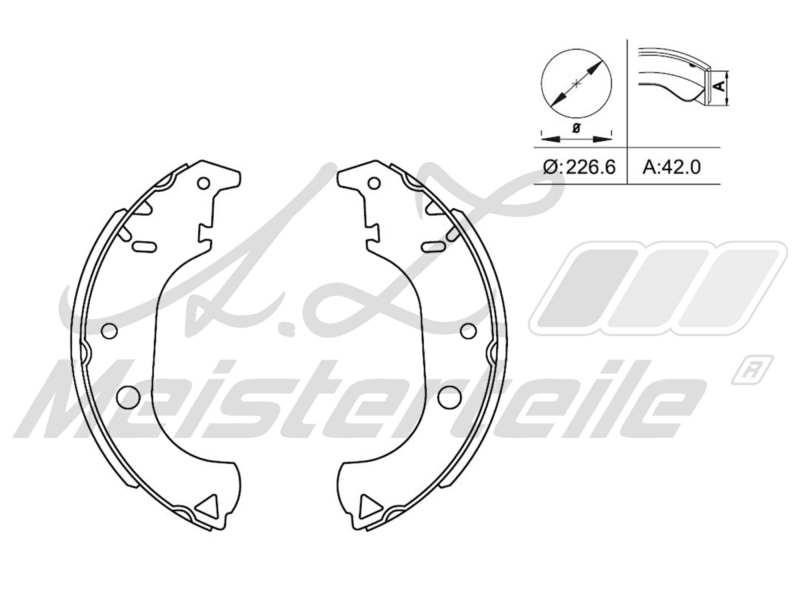 A.Z. Meisterteile AZMT-44-026-1308 Колодки гальмівні барабанні, комплект AZMT440261308: Купити в Україні - Добра ціна на EXIST.UA!