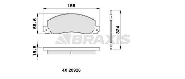 Braxis AB0200 Гальмівні колодки, комплект AB0200: Купити в Україні - Добра ціна на EXIST.UA!