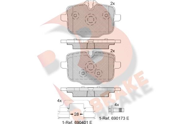 R Brake RB2005202 Гальмівні колодки, комплект RB2005202: Купити в Україні - Добра ціна на EXIST.UA!