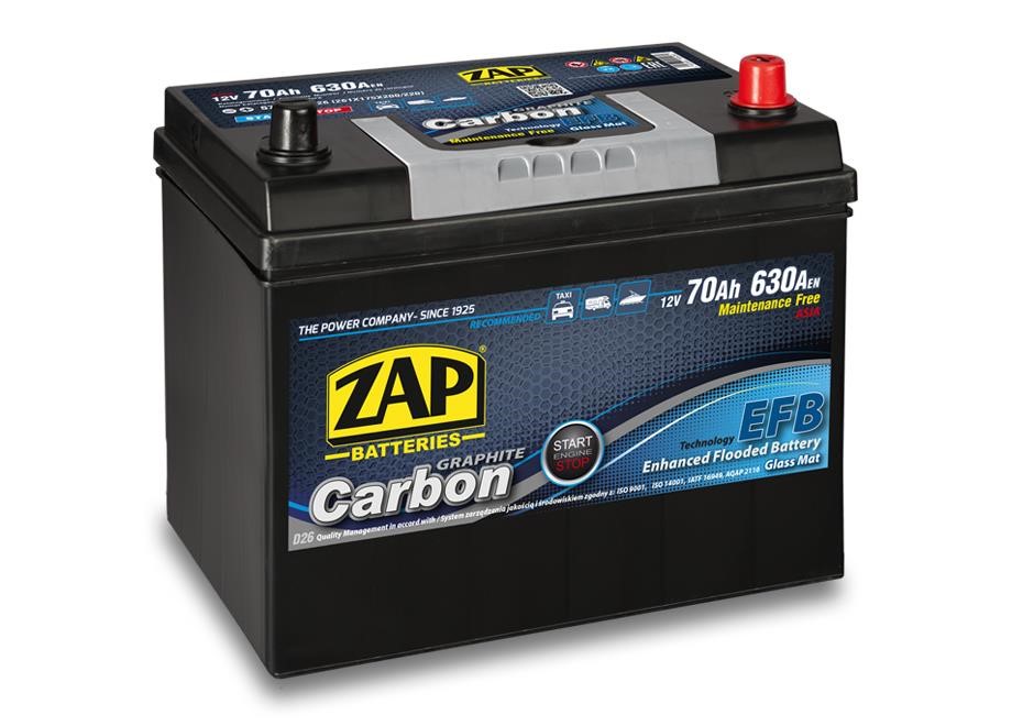 ZAP 570 46 Акумулятор ZAP Carbon 12В 70Ач 630(EN) R+ 57046: Купити в Україні - Добра ціна на EXIST.UA!