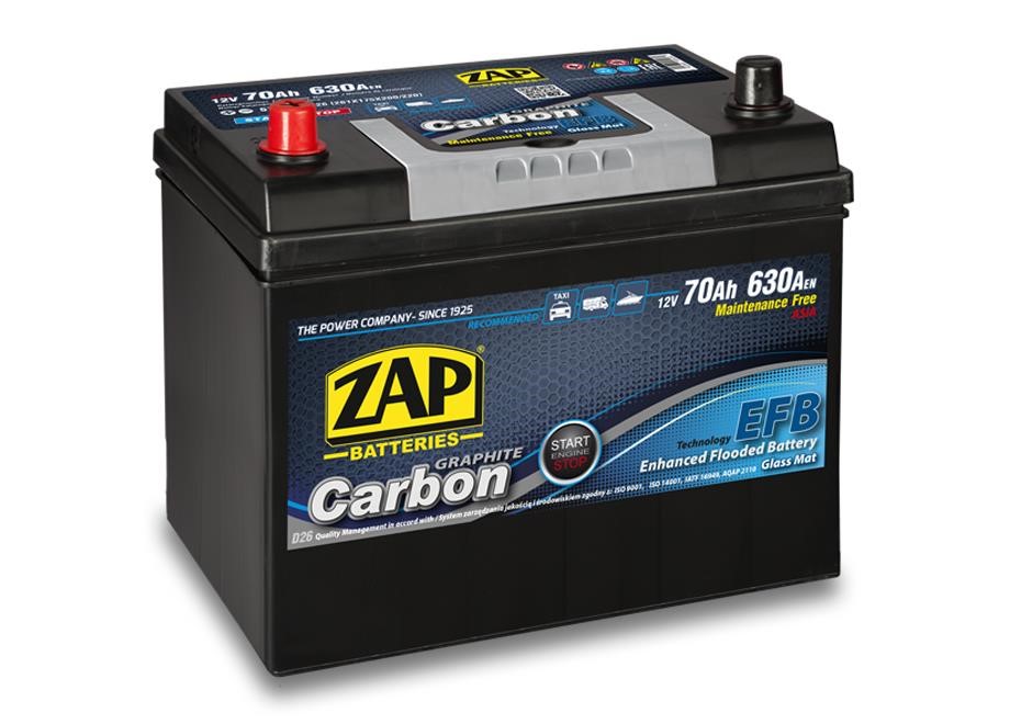 ZAP 570 47 Акумулятор ZAP Carbon 12В 70Ач 630(EN) R+ 57047: Купити в Україні - Добра ціна на EXIST.UA!