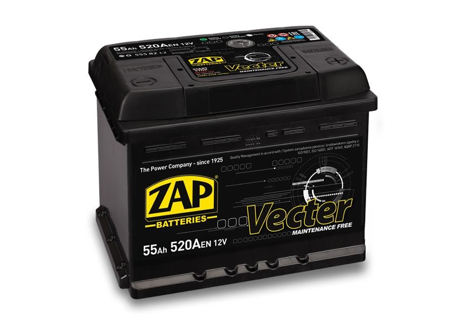 ZAP 555 82 Акумулятор ZAP Vecter 12В 55Ач 520(EN) R+ 55582: Купити в Україні - Добра ціна на EXIST.UA!
