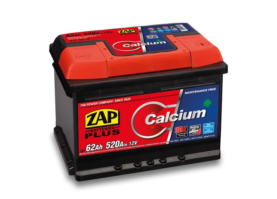 ZAP 562 58 Акумулятор ZAP Calcium Plus 12В 62Ач 520(EN) R+ 56258: Приваблива ціна - Купити в Україні на EXIST.UA!