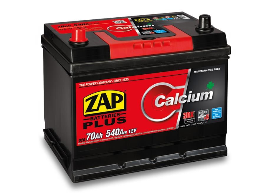 ZAP 570 24 Акумулятор ZAP Calcium Plus 12В 70Ач 540(EN) R+ 57024: Купити в Україні - Добра ціна на EXIST.UA!
