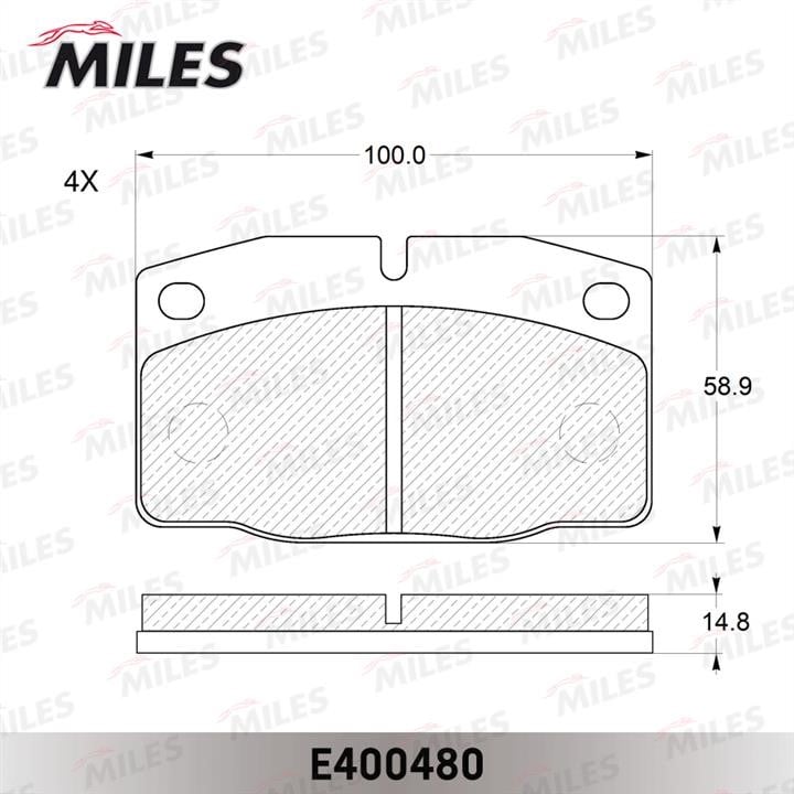 Miles E400480 Гальмівні колодки, комплект E400480: Купити в Україні - Добра ціна на EXIST.UA!