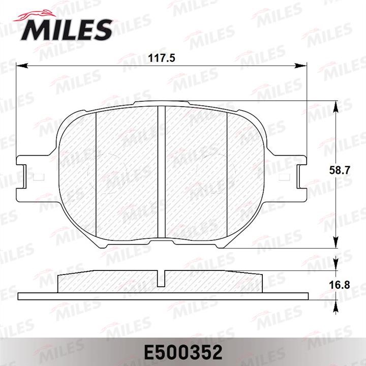 Miles E500352 Гальмівні колодки, комплект E500352: Купити в Україні - Добра ціна на EXIST.UA!