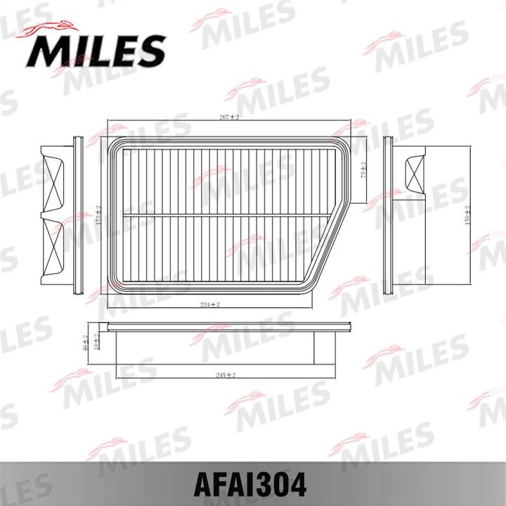Miles AFAI304 Повітряний фільтр AFAI304: Приваблива ціна - Купити в Україні на EXIST.UA!