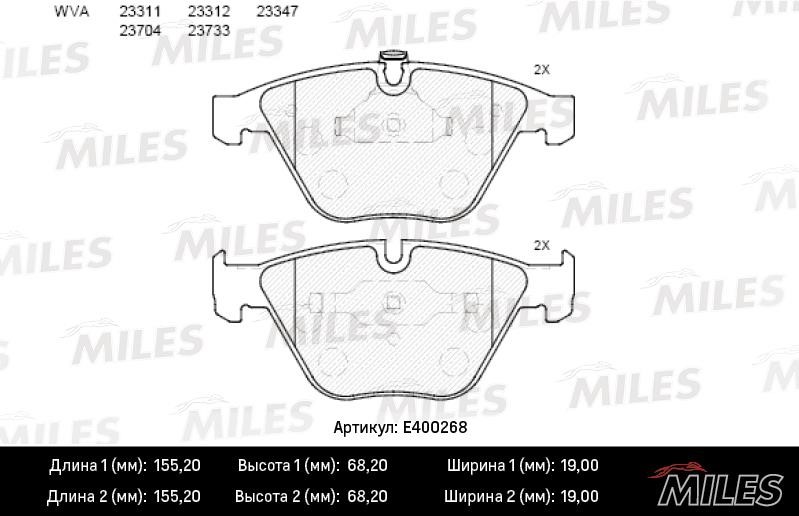 Miles E400268 Гальмівні колодки, комплект E400268: Купити в Україні - Добра ціна на EXIST.UA!