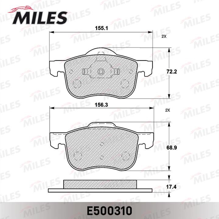 Miles E500310 Гальмівні колодки, комплект E500310: Купити в Україні - Добра ціна на EXIST.UA!
