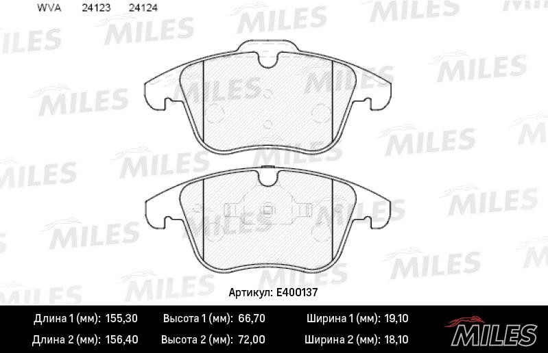 Miles E400137 Гальмівні колодки, комплект E400137: Купити в Україні - Добра ціна на EXIST.UA!