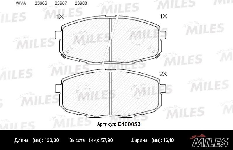 Miles E400053 Гальмівні колодки, комплект E400053: Приваблива ціна - Купити в Україні на EXIST.UA!