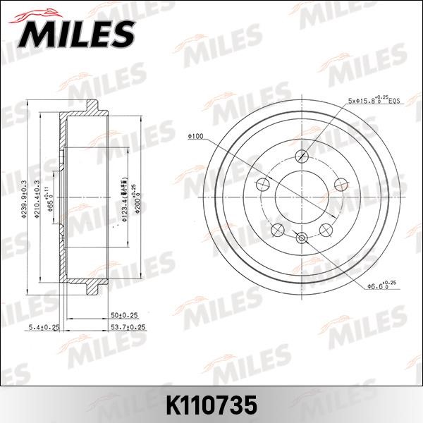 Miles K110735 Барабан гальмівний K110735: Купити в Україні - Добра ціна на EXIST.UA!