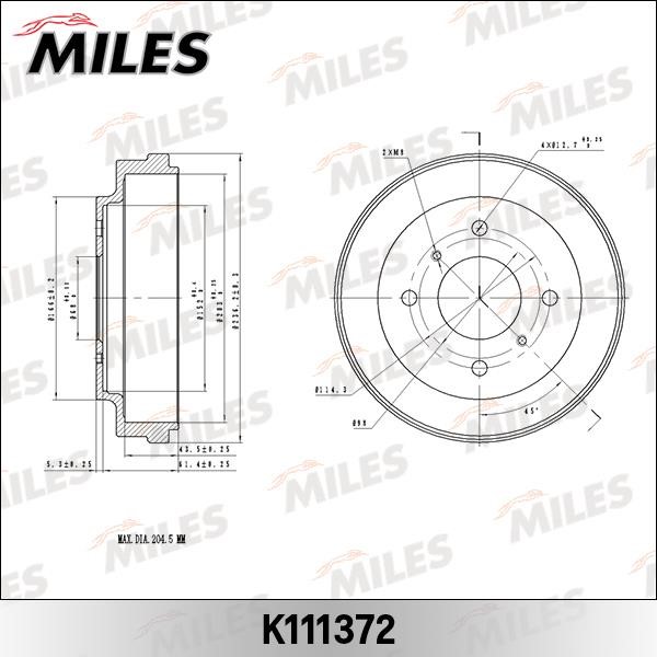 Miles K111372 Барабан гальмівний K111372: Купити в Україні - Добра ціна на EXIST.UA!