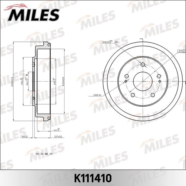 Miles K111410 Барабан гальмівний K111410: Купити в Україні - Добра ціна на EXIST.UA!