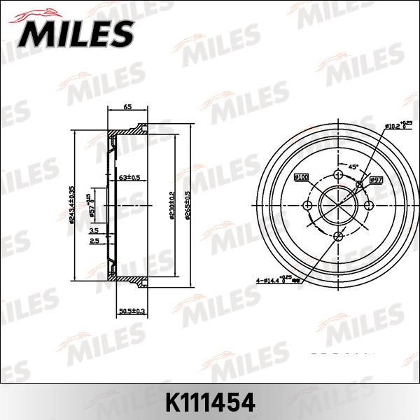 Miles K111454 Барабан гальмівний задній K111454: Купити в Україні - Добра ціна на EXIST.UA!